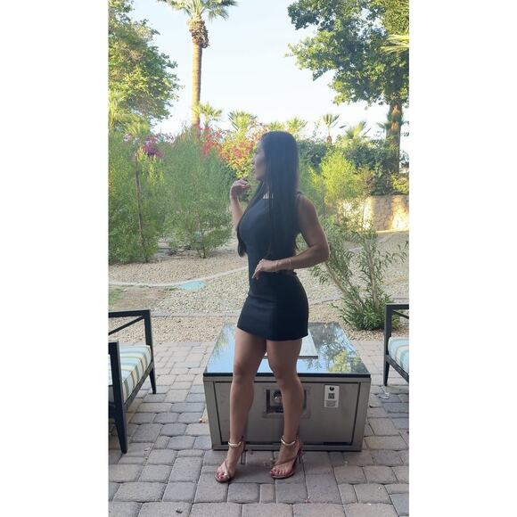 HANEY Black Banded Waist Cutouts Sleeveless Silhouette Roselyn Mini Dress Size 2 - Picture 11 of 11